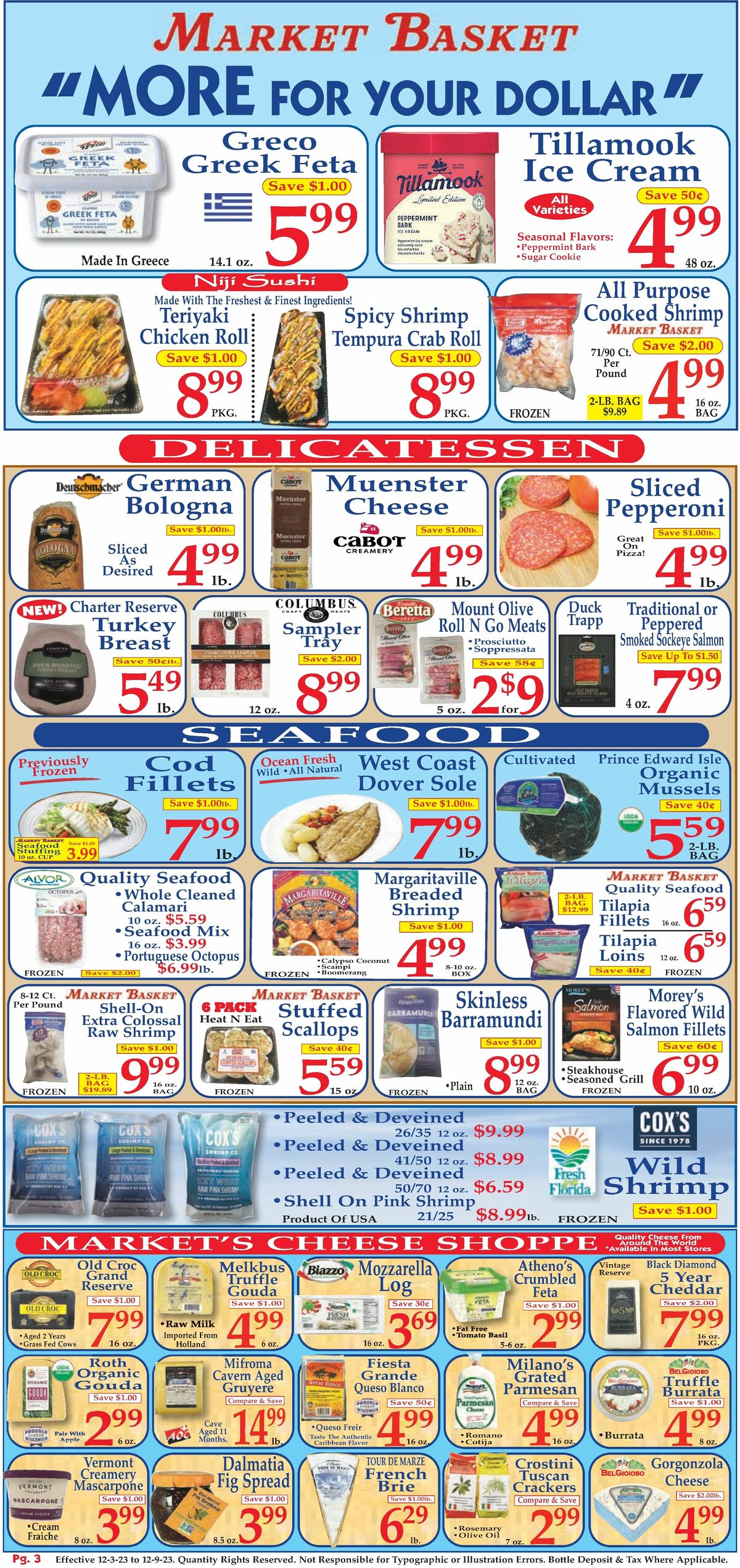 Market Basket Weekly Ad from December 3