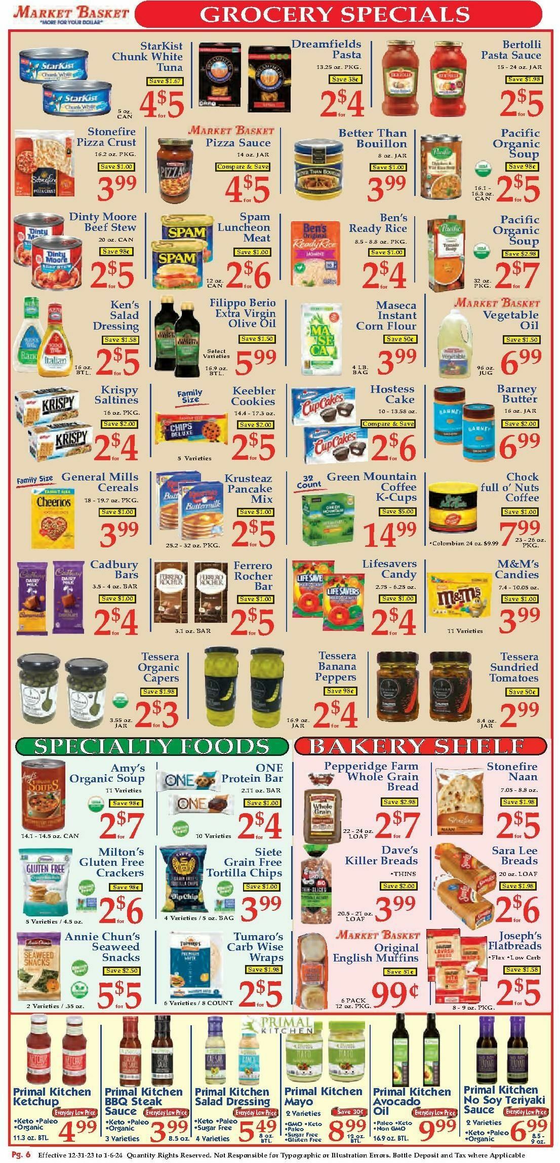 Market Basket Weekly Ad from December 31