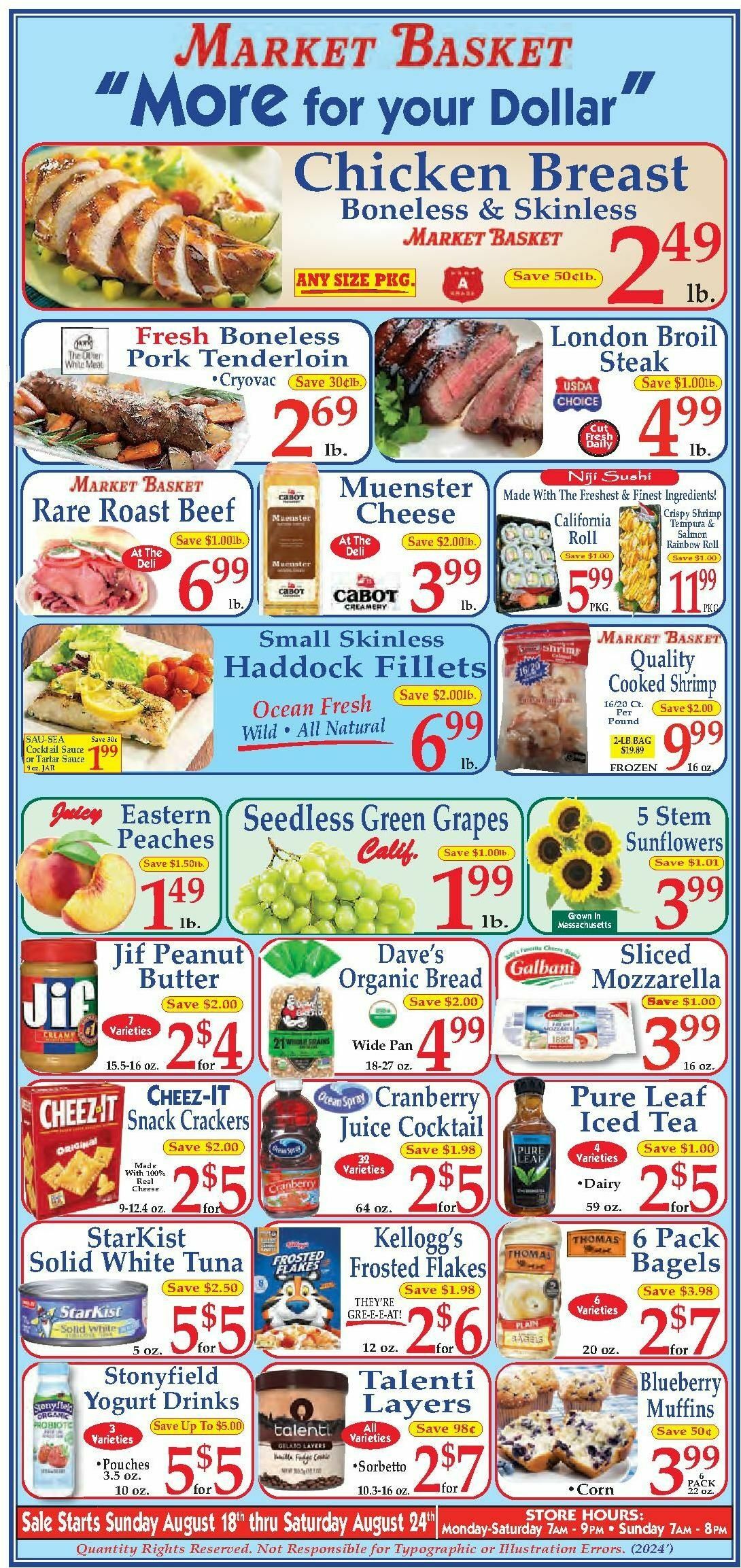 Market Basket Weekly Ad from August 18