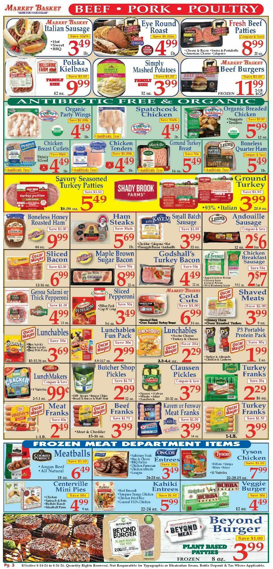 Market Basket Weekly Ad from August 18