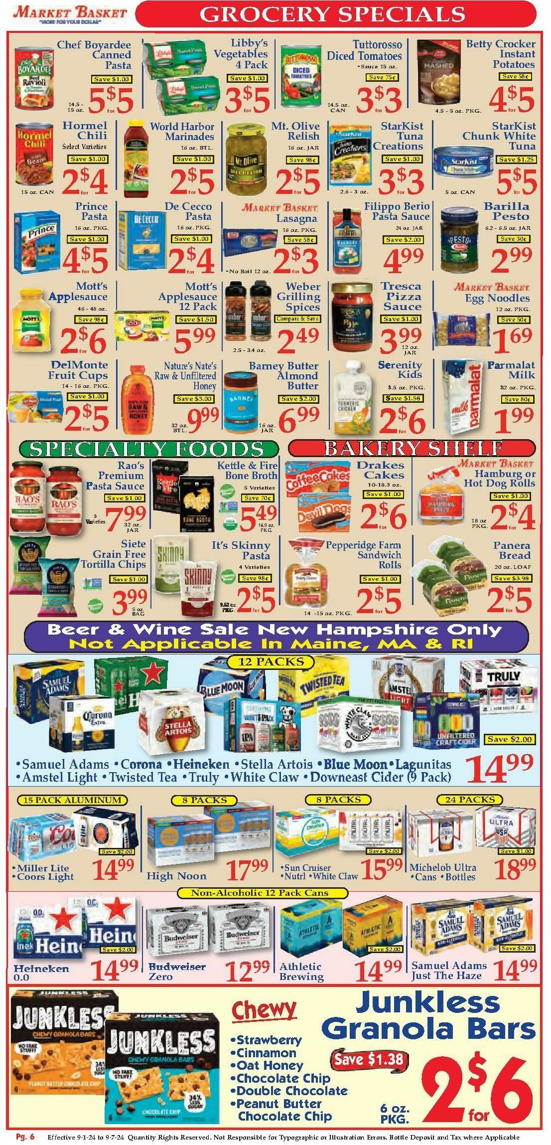 Market Basket Weekly Ad from September 1