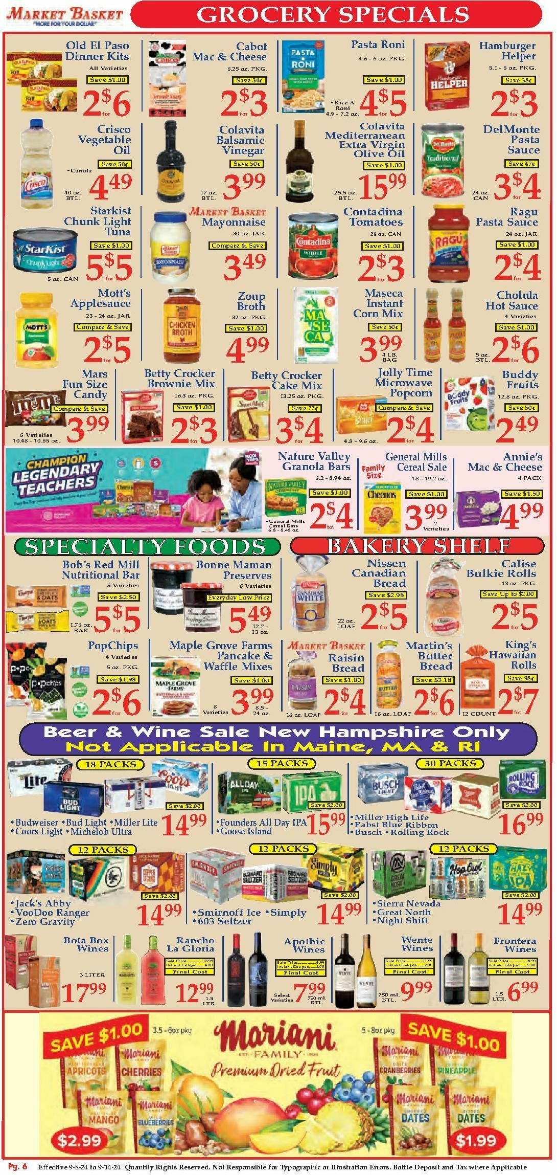 Market Basket Weekly Ad from September 8