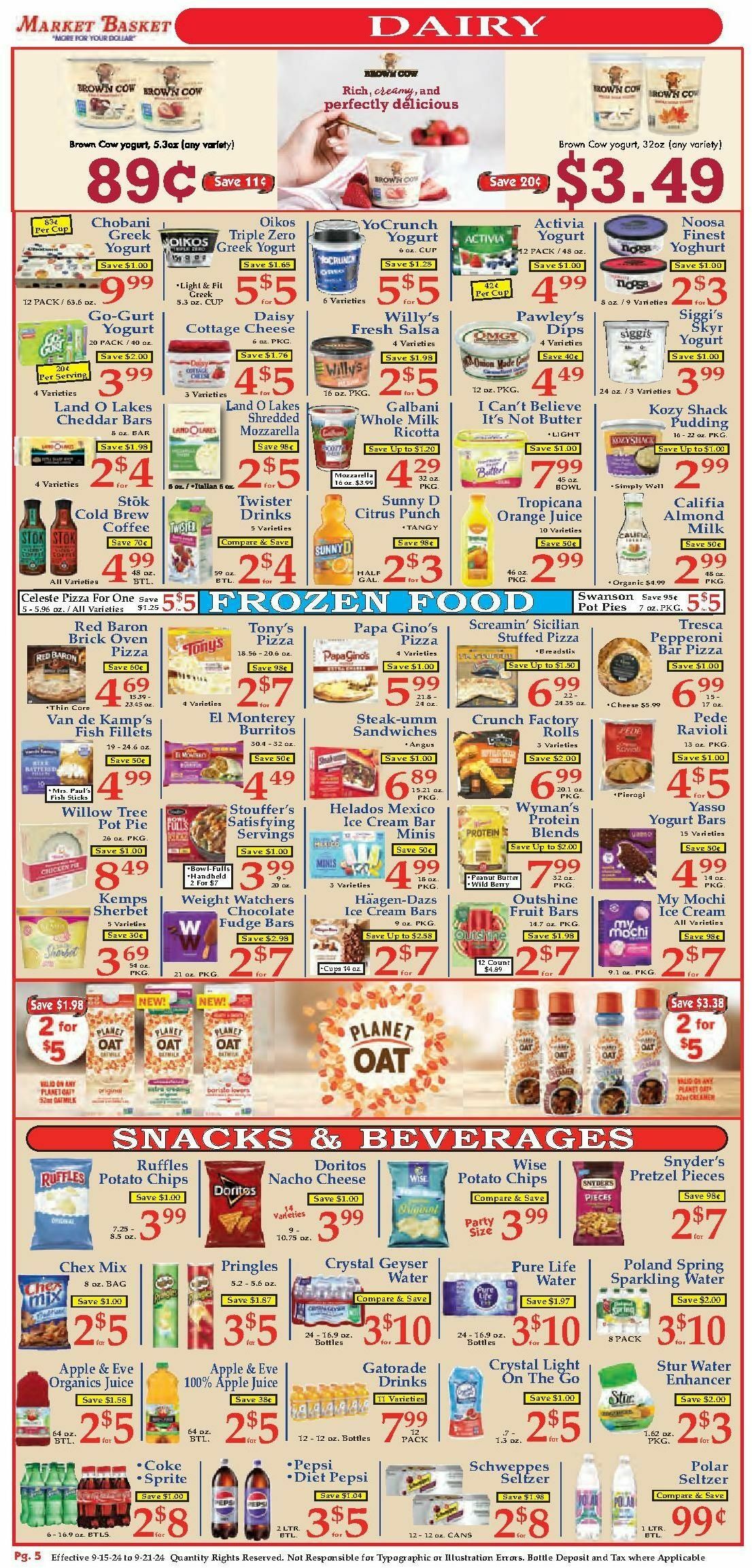 Market Basket Weekly Ad from September 15