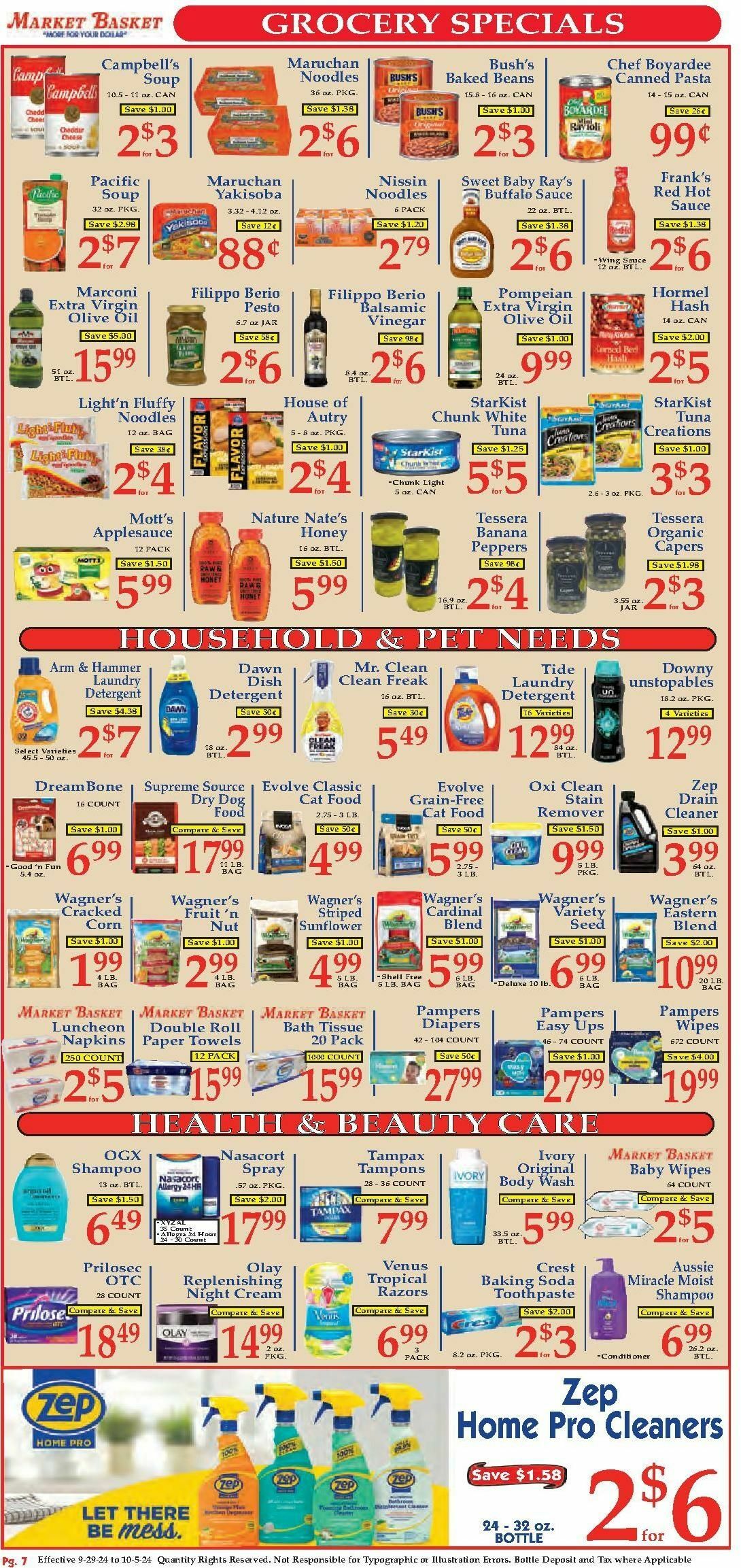 Market Basket Weekly Ad from September 29