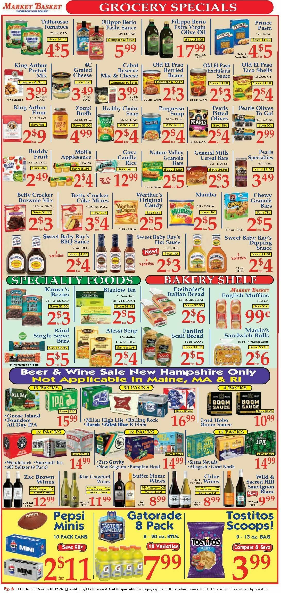 Market Basket Weekly Ad from October 6