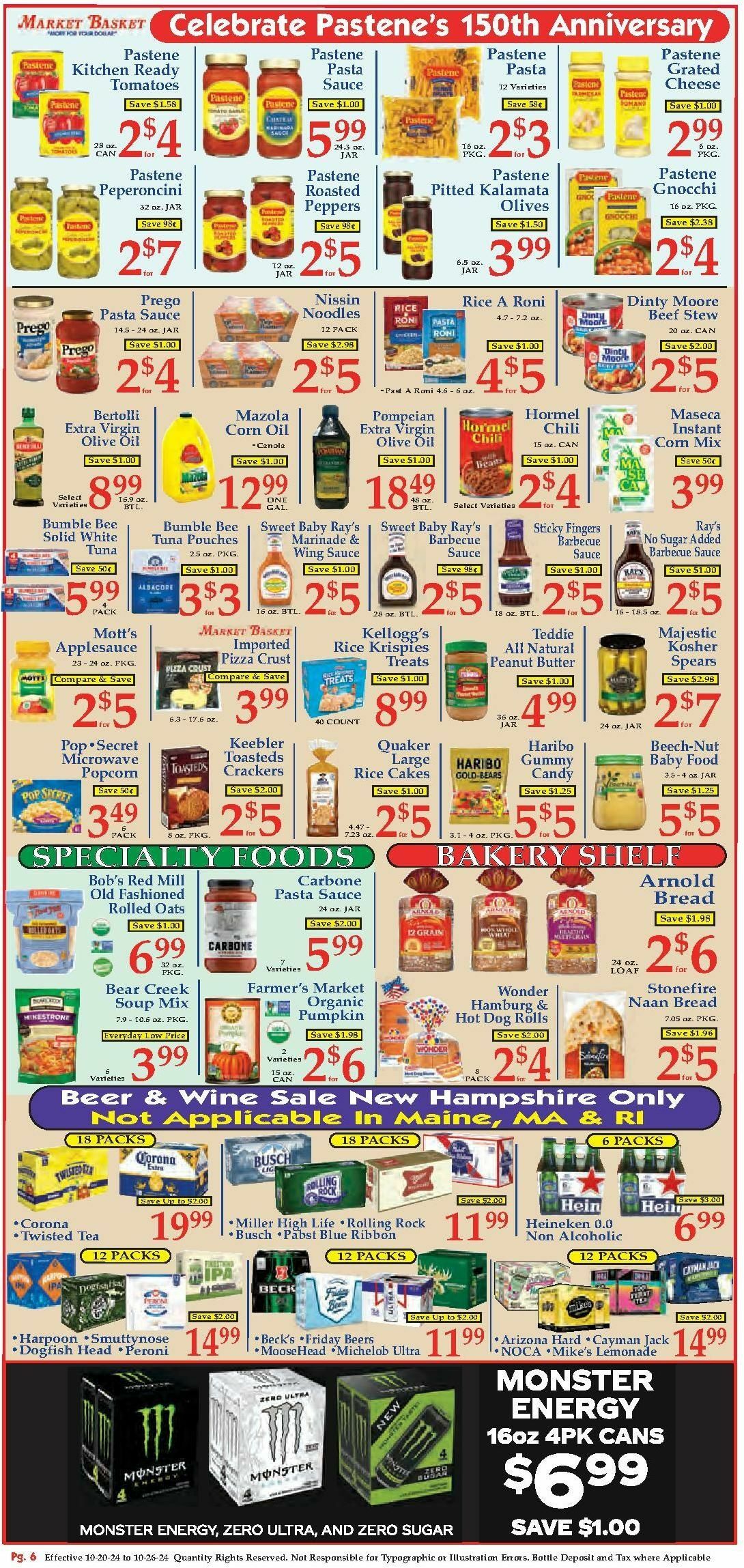 Market Basket Weekly Ad from October 20