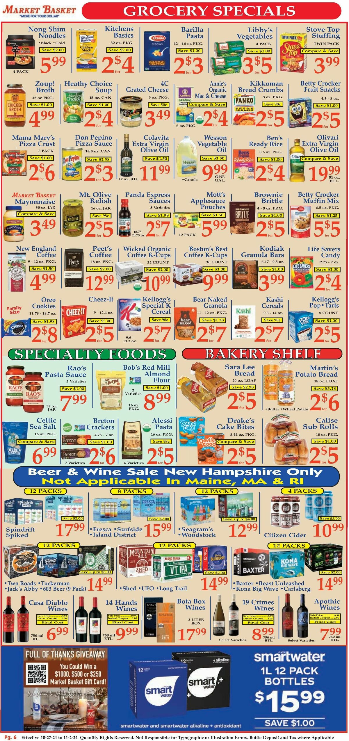 Market Basket Weekly Ad from October 27