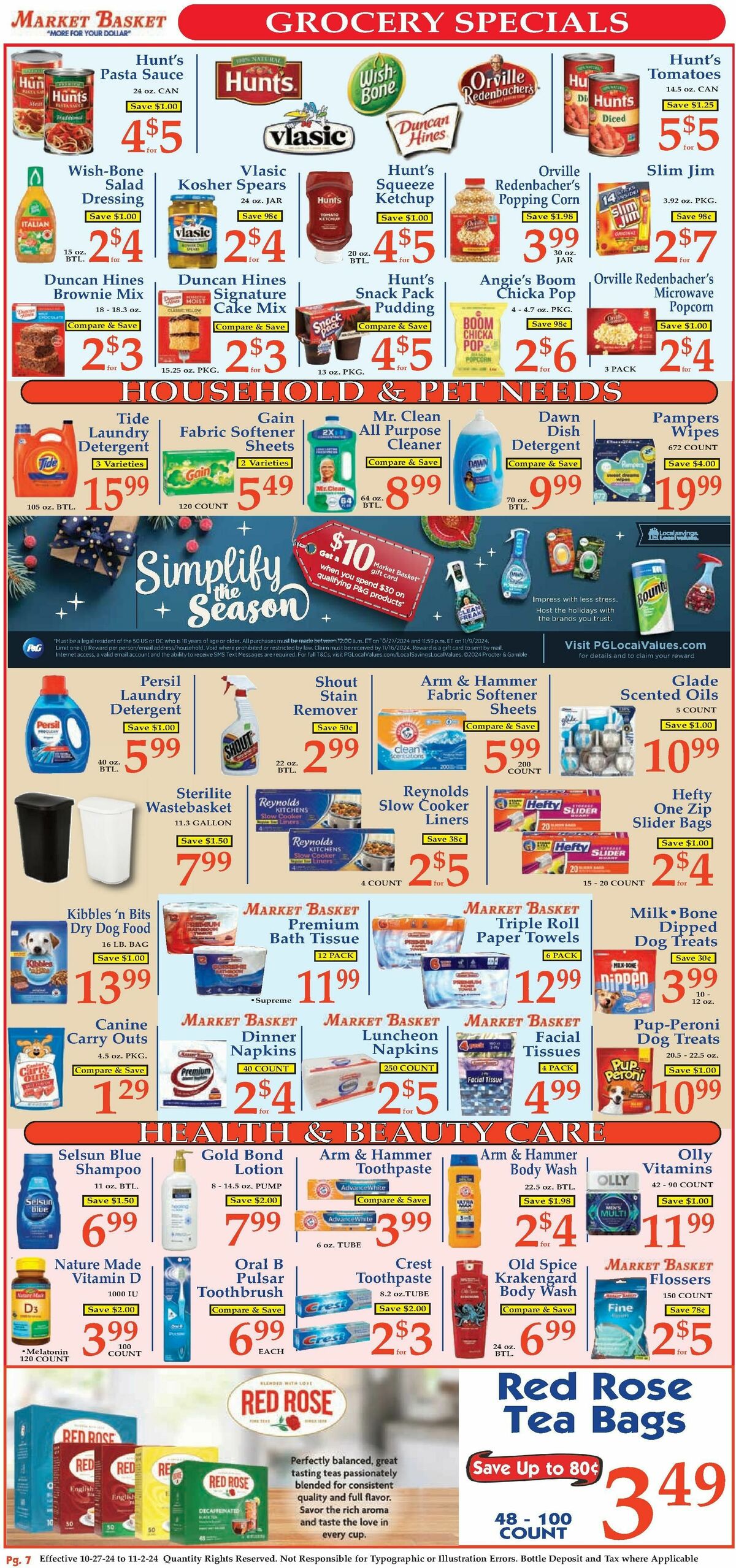 Market Basket Weekly Ad from October 27