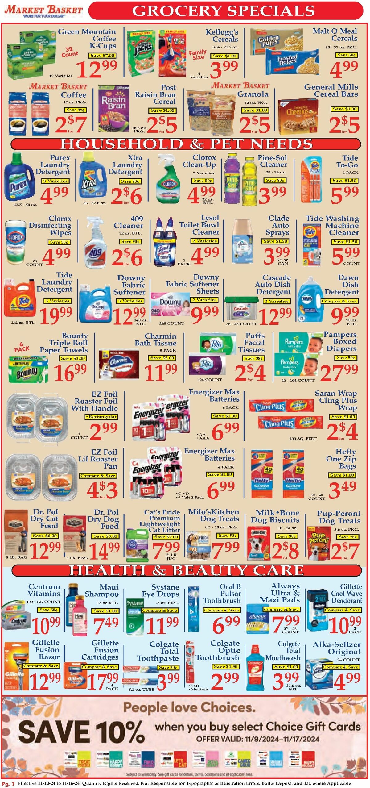 Market Basket Weekly Ad from November 10