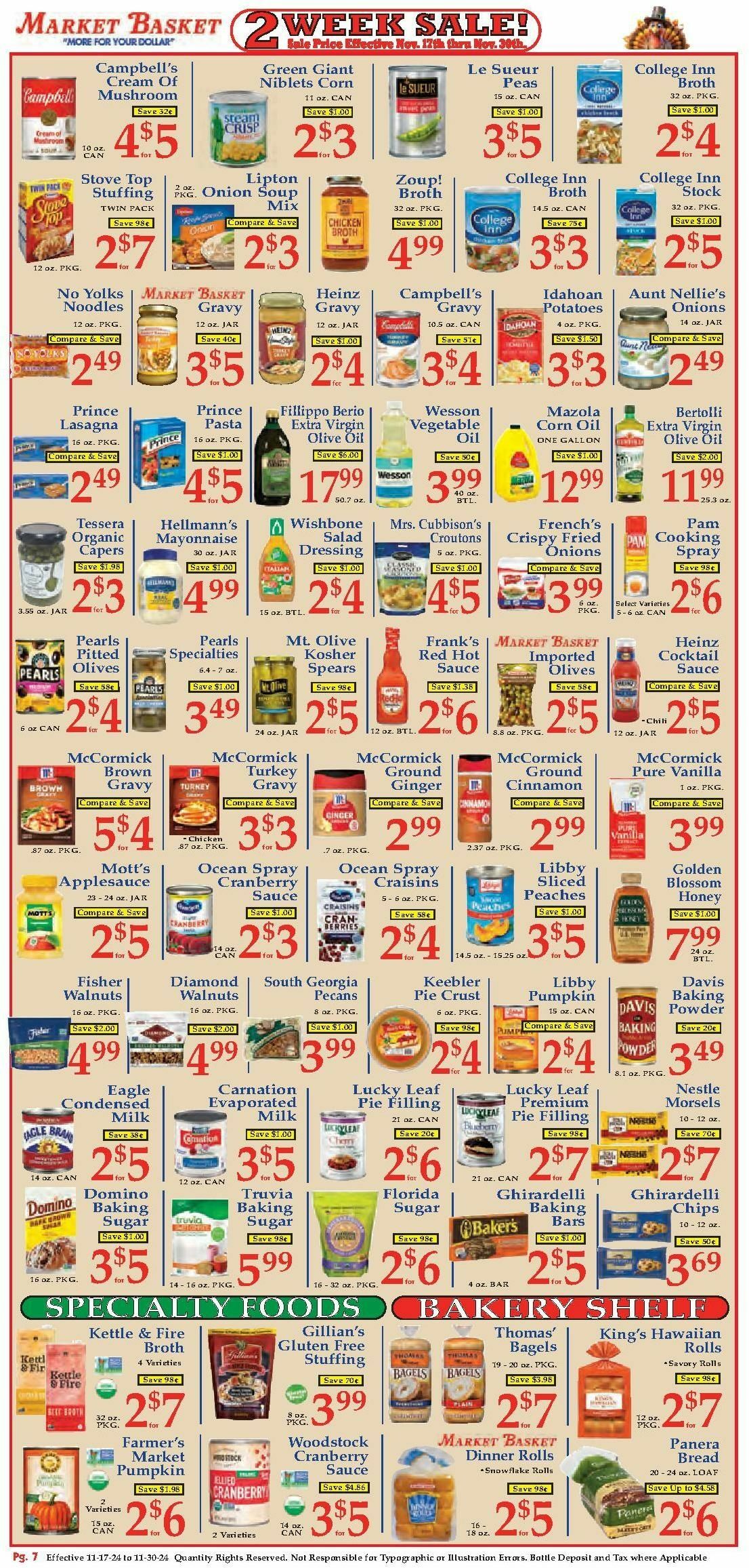 Market Basket Weekly Ad from November 17