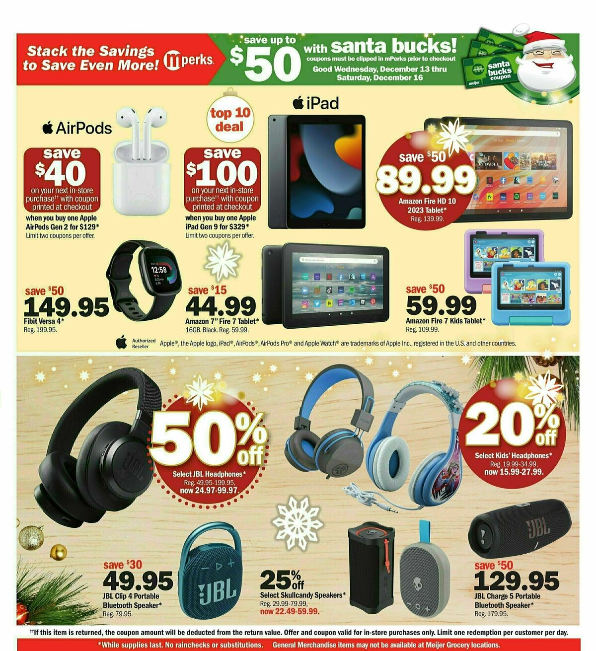 Meijer Holiday Ad Weekly Ad from December 10