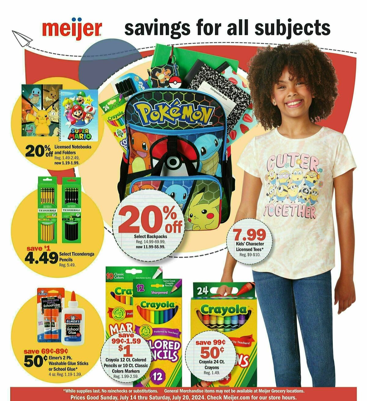 Meijer Back to School Weekly Ad from July 14