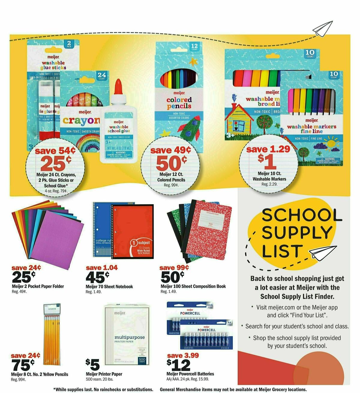 Meijer Back to School Weekly Ad from July 14