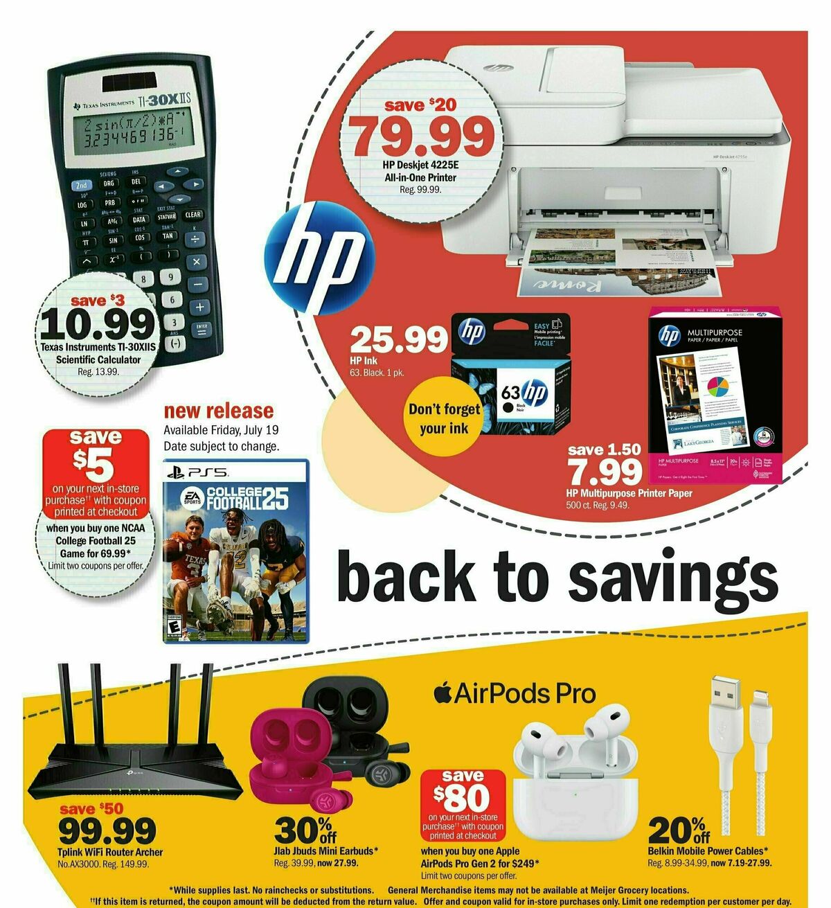 Meijer Back to School Weekly Ad from July 14