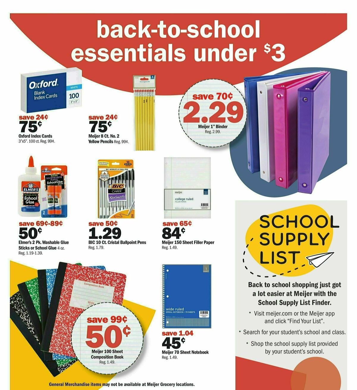 Meijer Back to School Weekly Ad from July 28