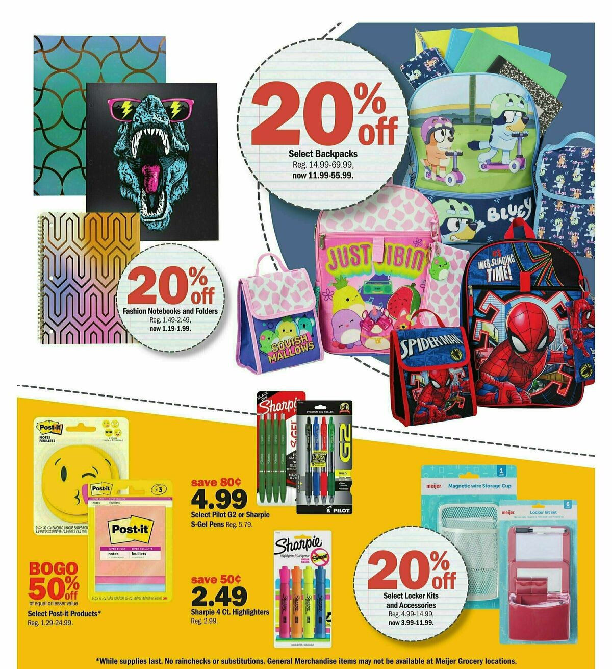 Meijer Back to School Weekly Ad from July 28