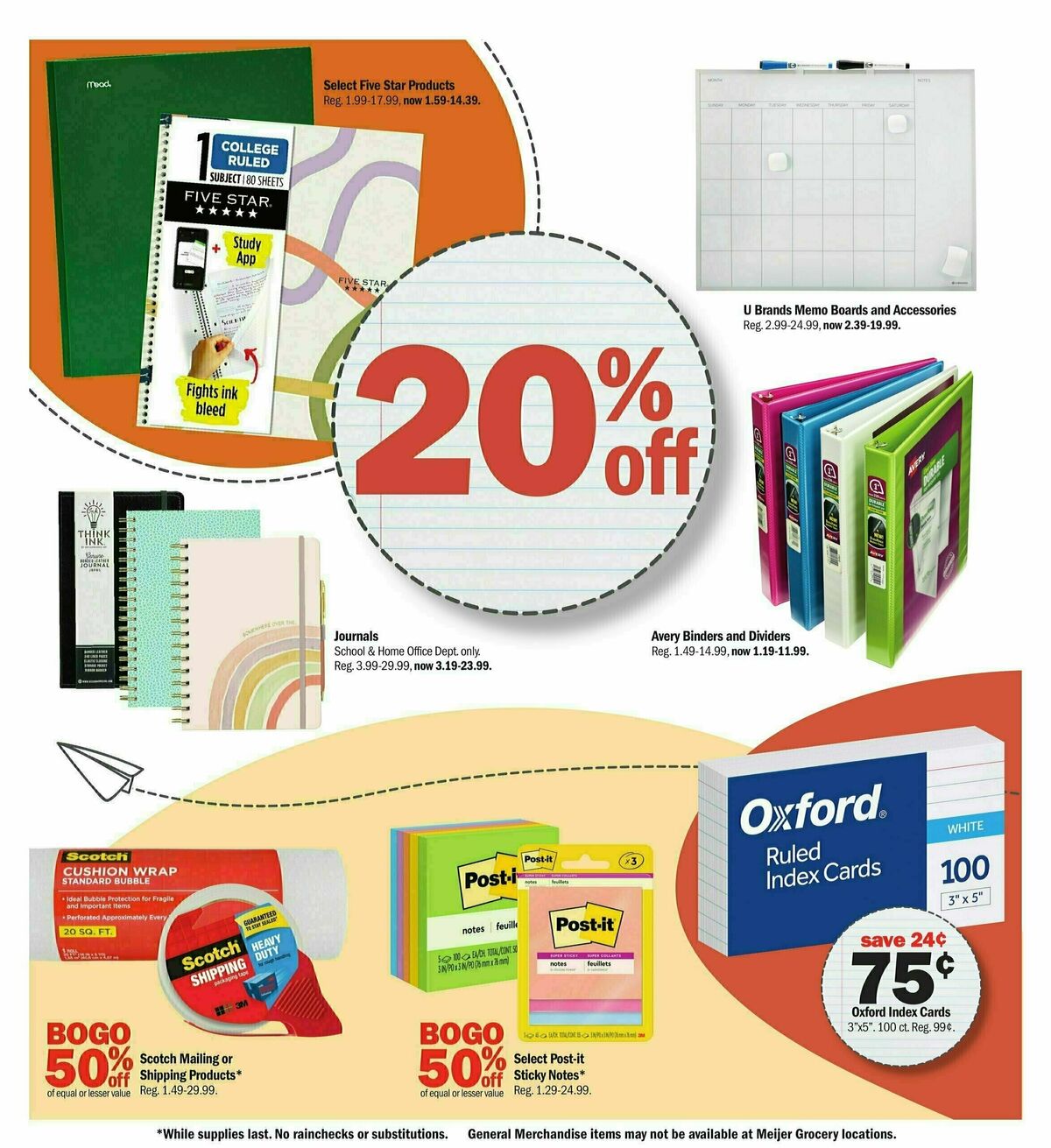 Meijer Back To School Essentials Weekly Ad from August 11