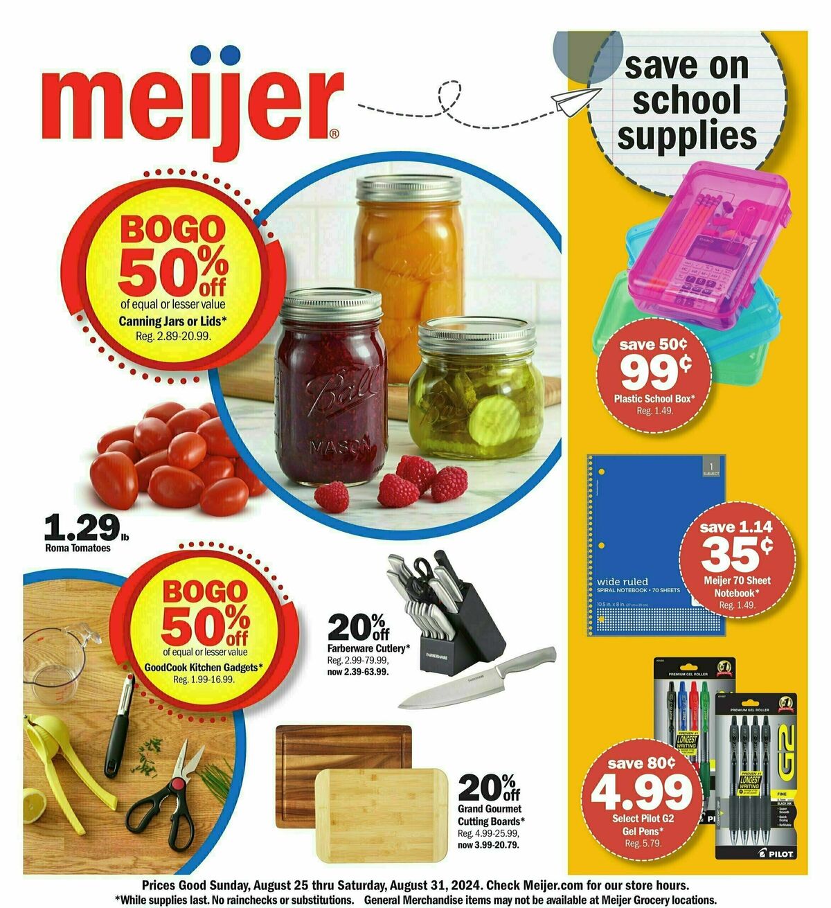 Meijer Back To School Weekly Ad from August 25