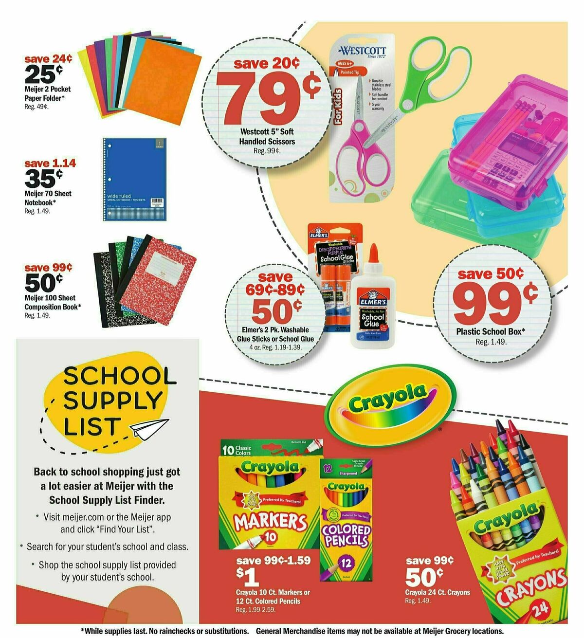 Meijer Back To School Weekly Ad from August 25