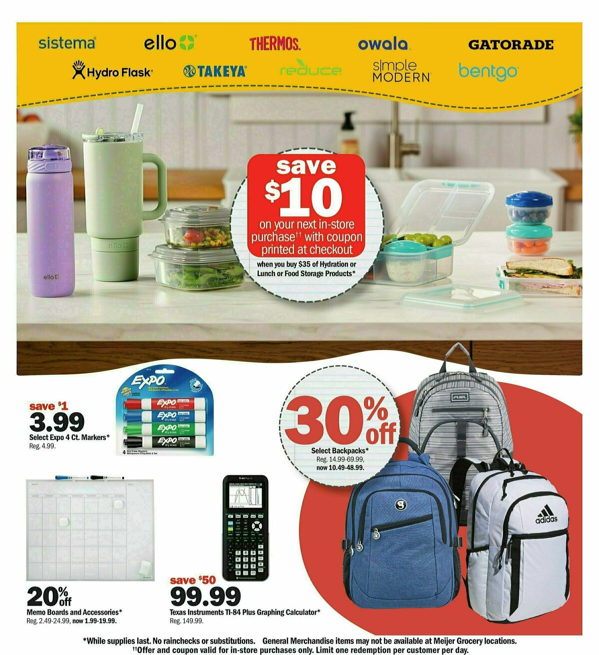 Meijer Back To School Weekly Ad from August 25