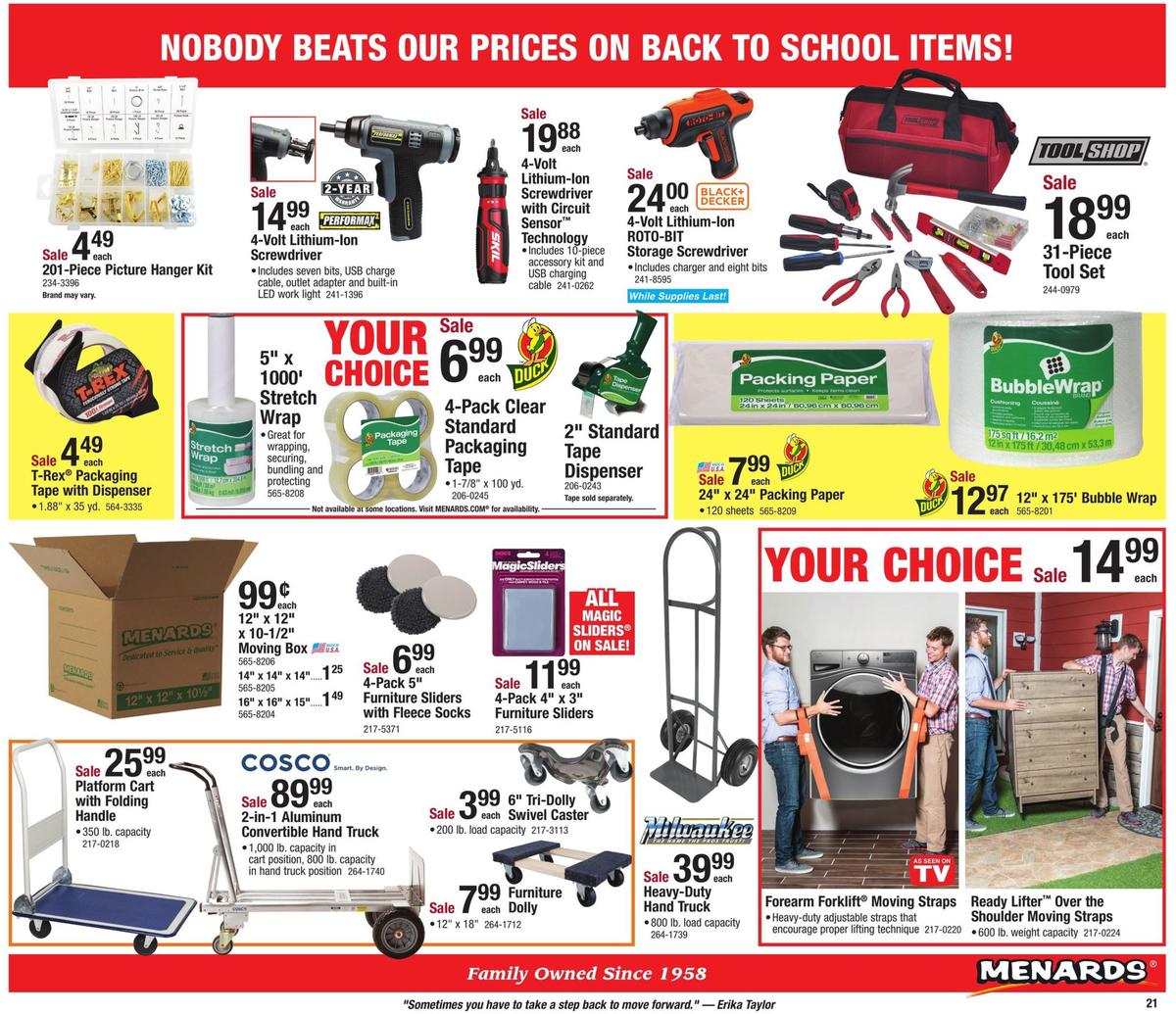 Menards Red Hot Sale Weekly Ad from July 21