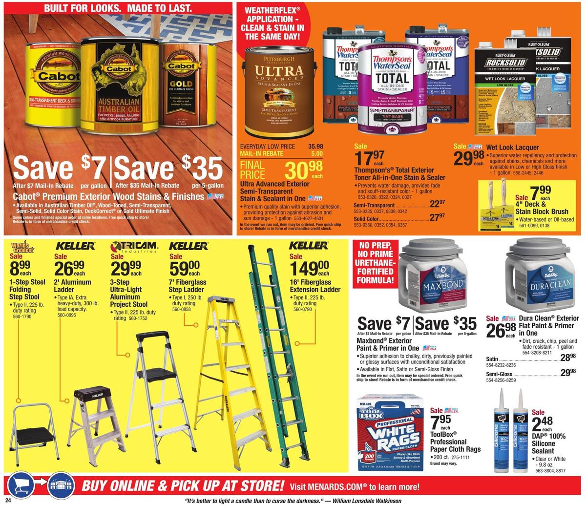 Menards Red Hot Sale Weekly Ad from July 21