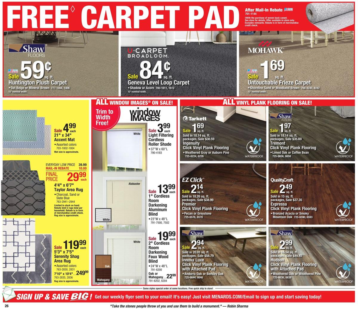 Menards Red Hot Sale Weekly Ad from July 21