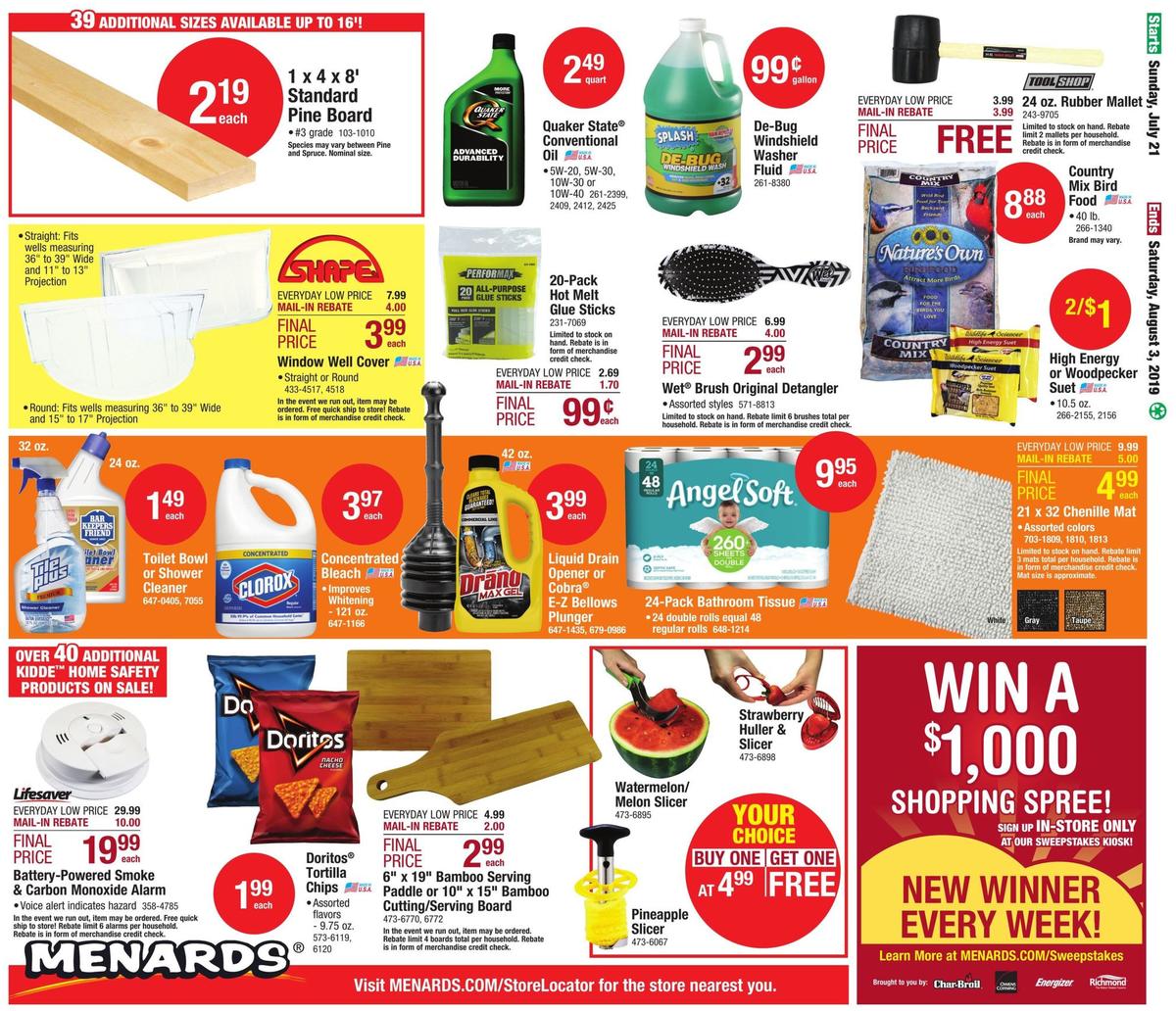 Menards Red Hot Sale Weekly Ad from July 21