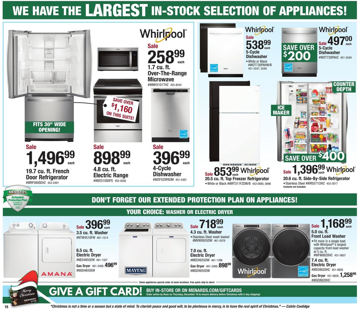 Menards Home For Christmas Sale Weekly Ad from December 15