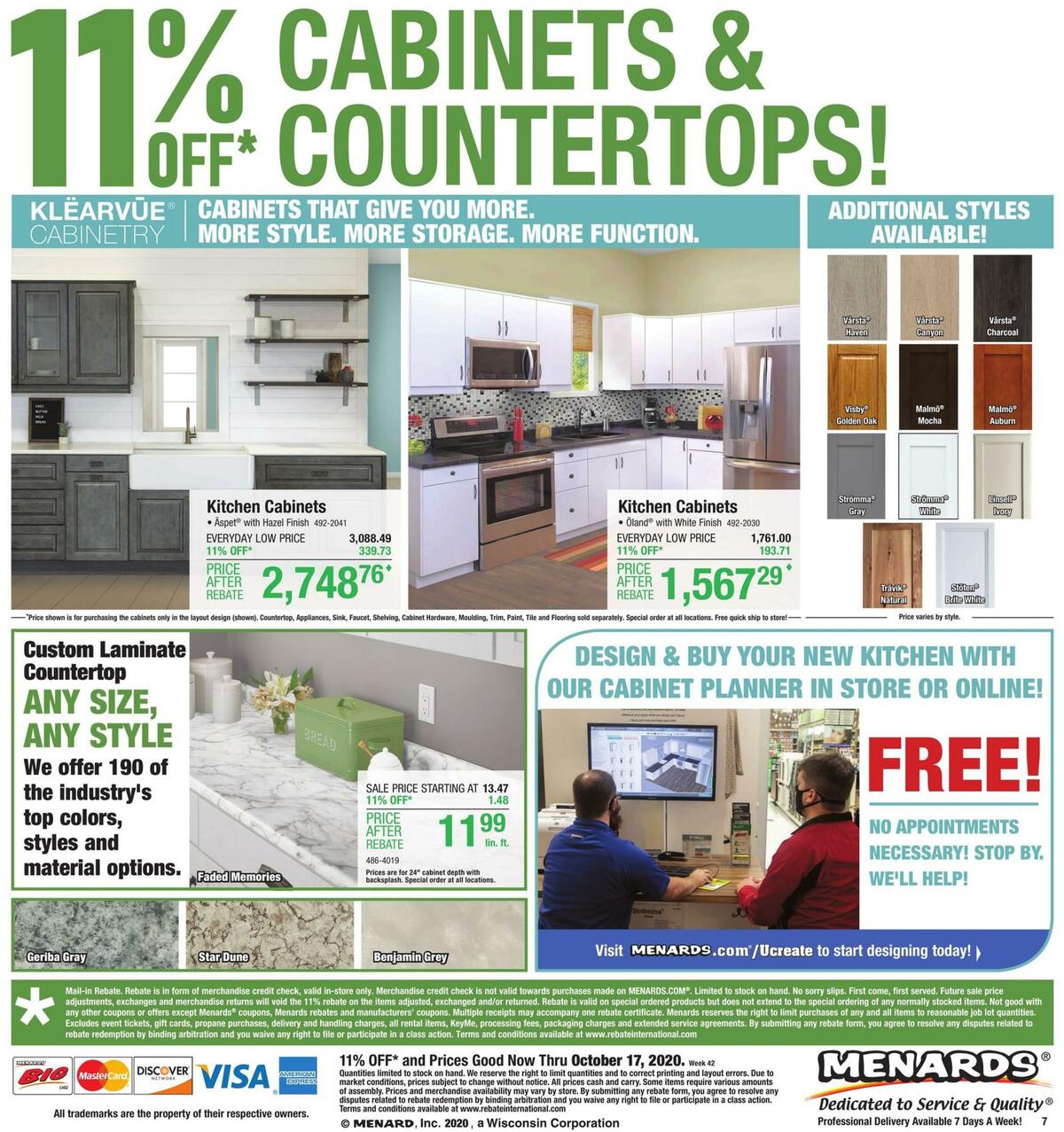 Menards Weekly Ad from October 11