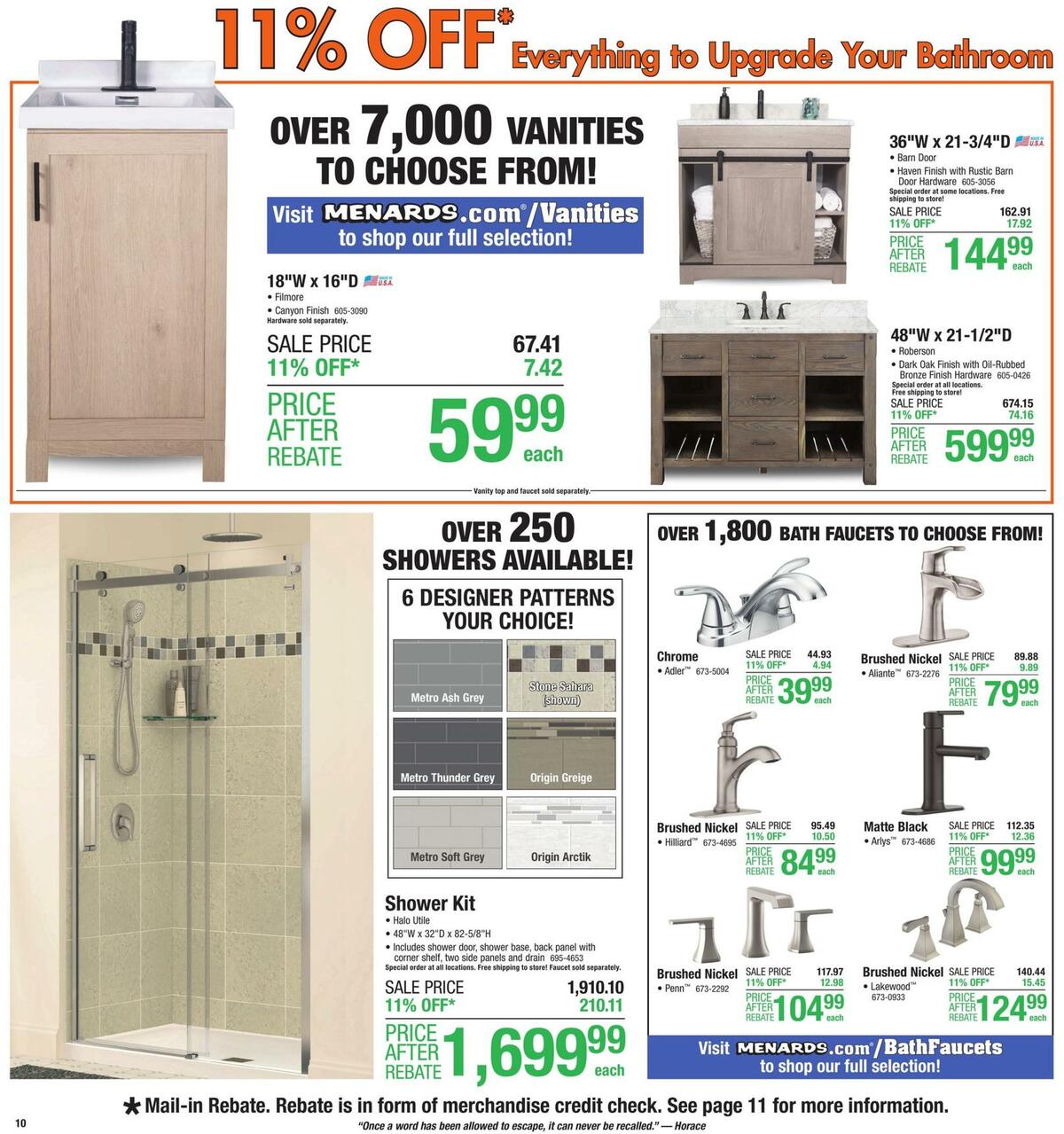 Menards Weekly Ad from October 25