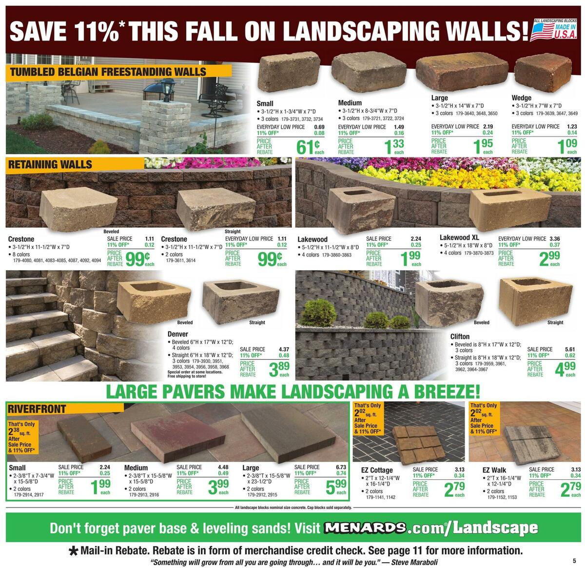 Menards Weekly Ad from September 9