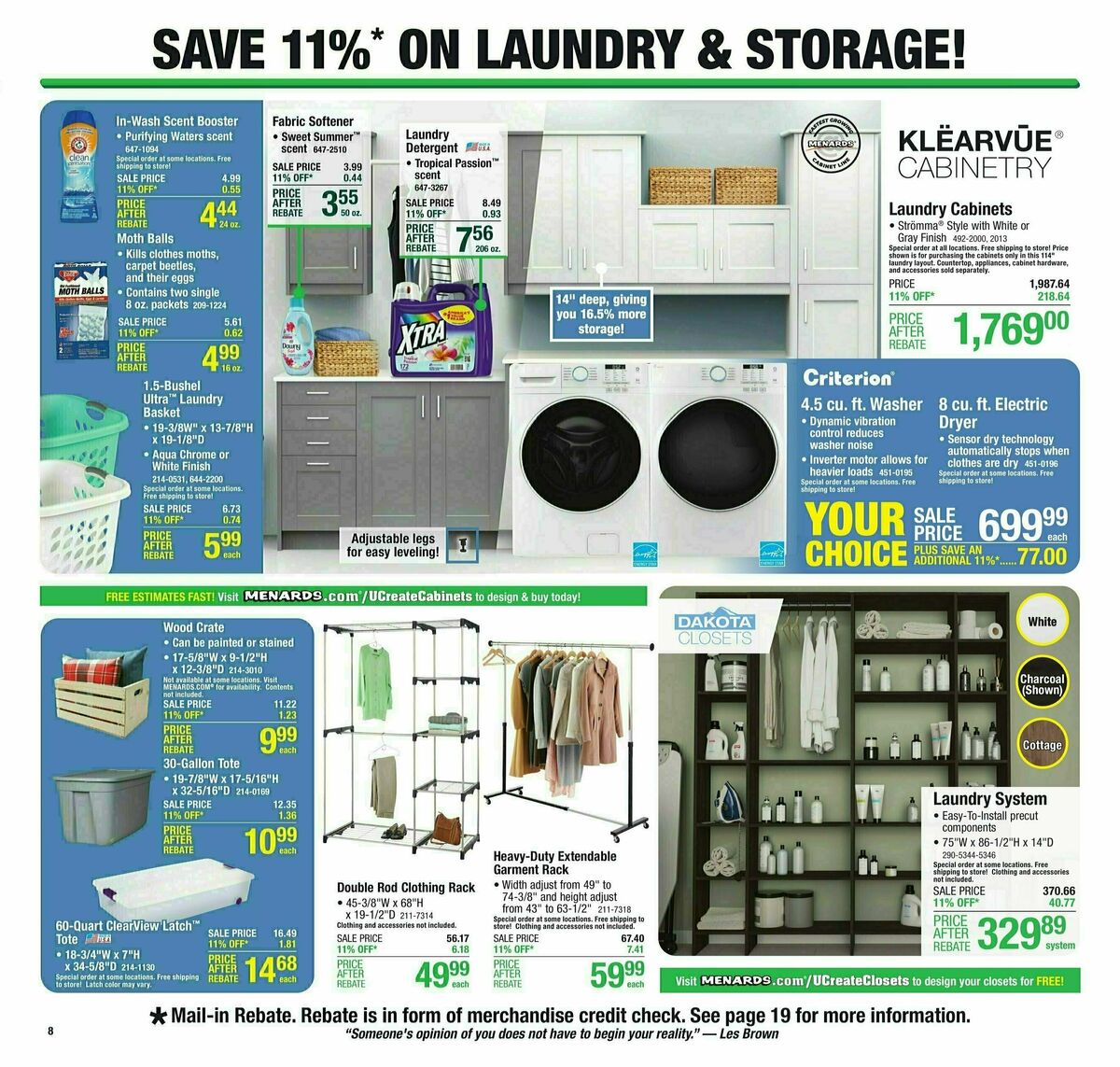 Menards Weekly Ad from November 8