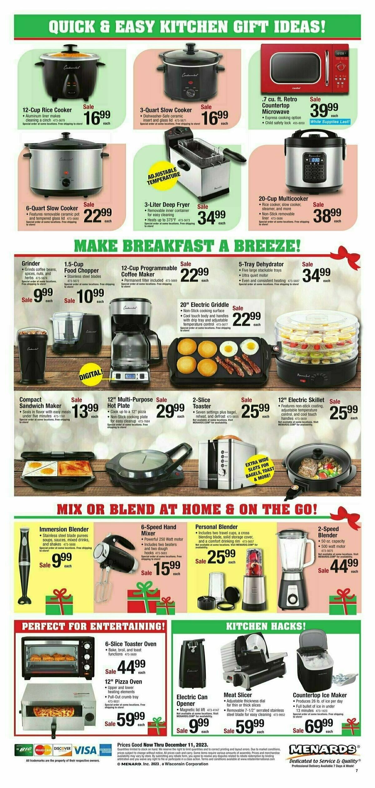 Menards Christmas Gifts Sales Weekly Ad from November 29