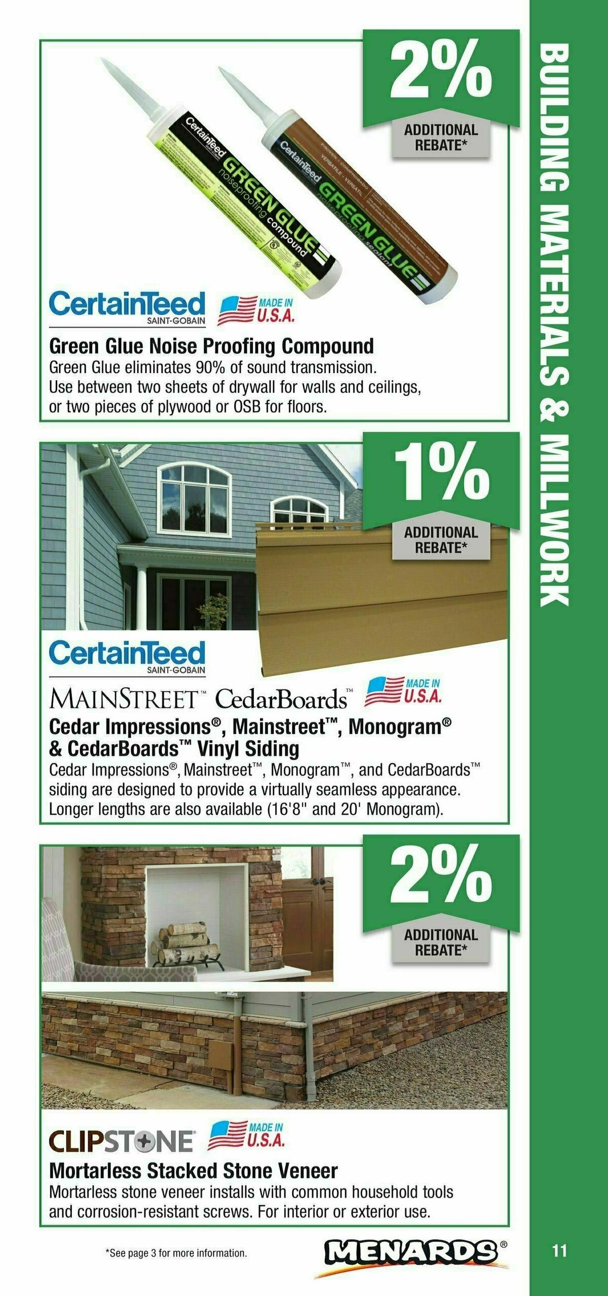 Menards Contractor Card Brochure Weekly Ad from January 1