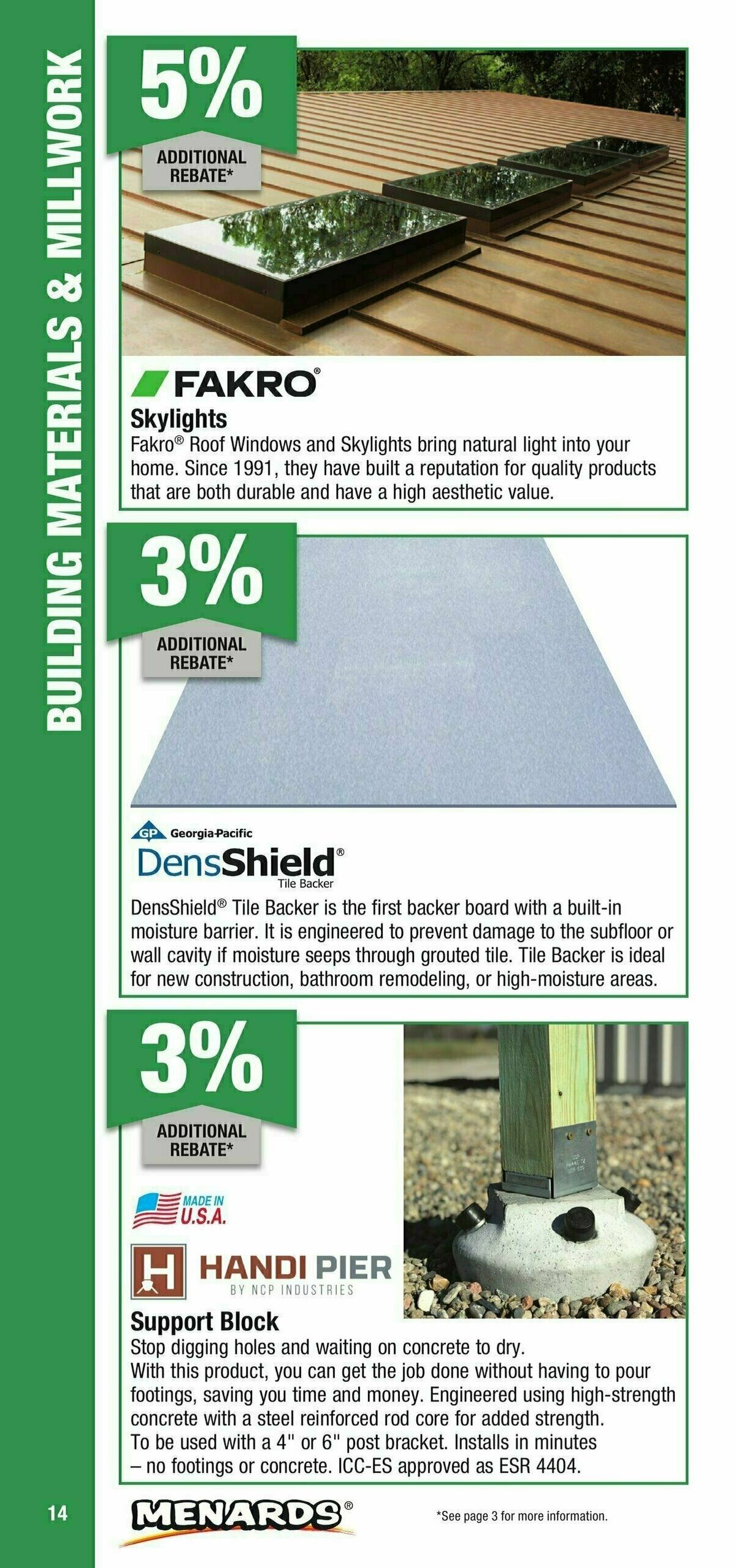 Menards Contractor Card Brochure Weekly Ad from January 1