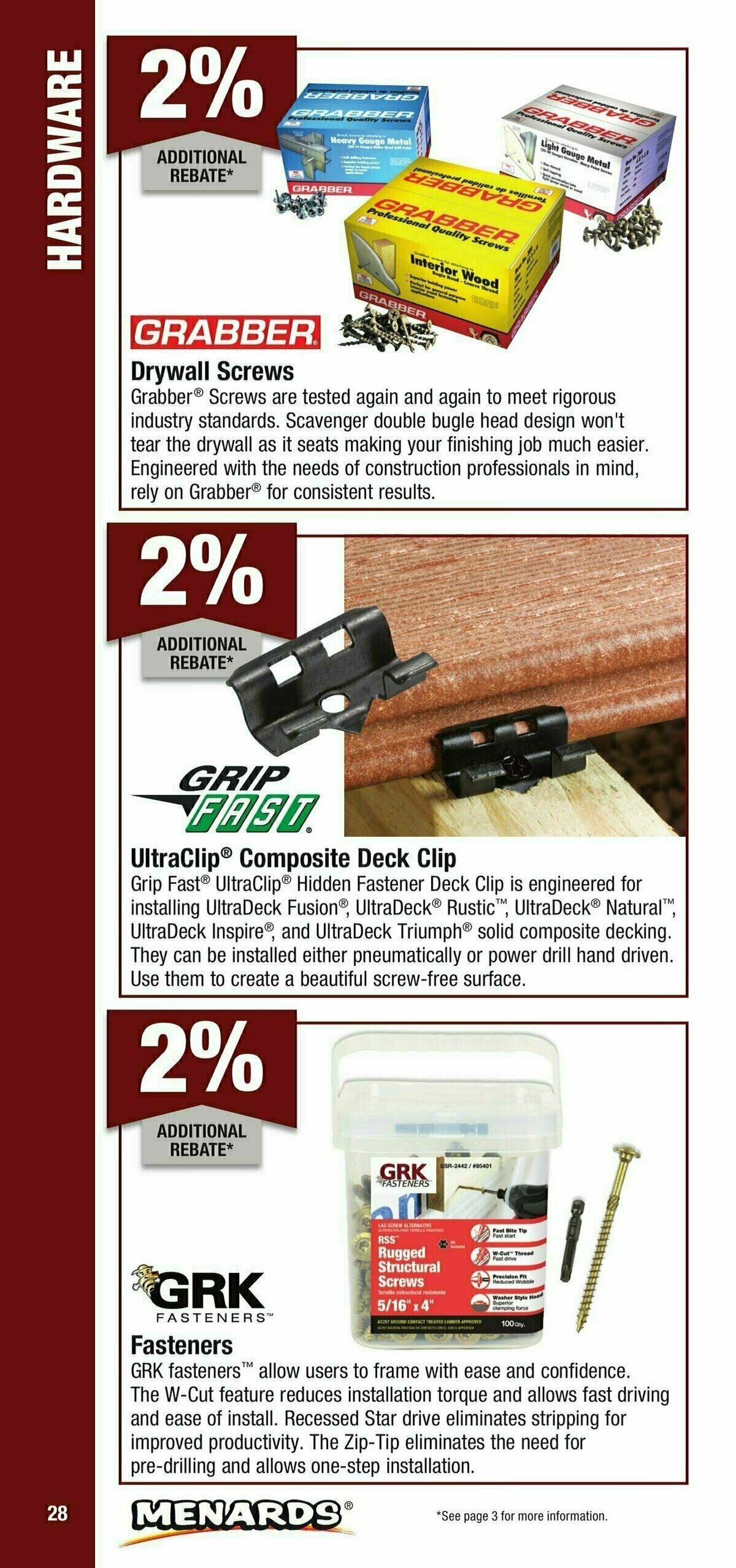 Menards Contractor Card Brochure Weekly Ad from January 1