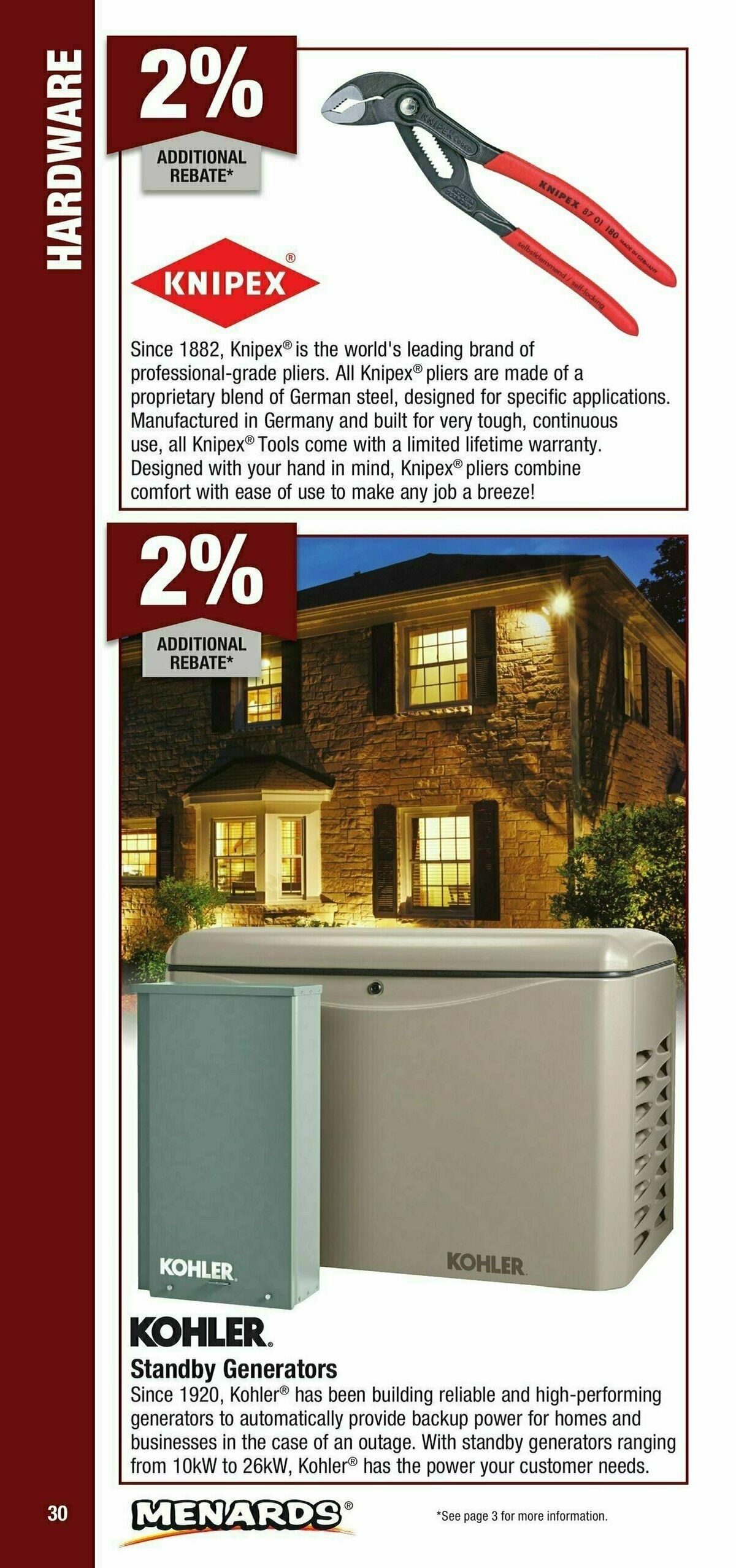 Menards Contractor Card Brochure Weekly Ad from January 1