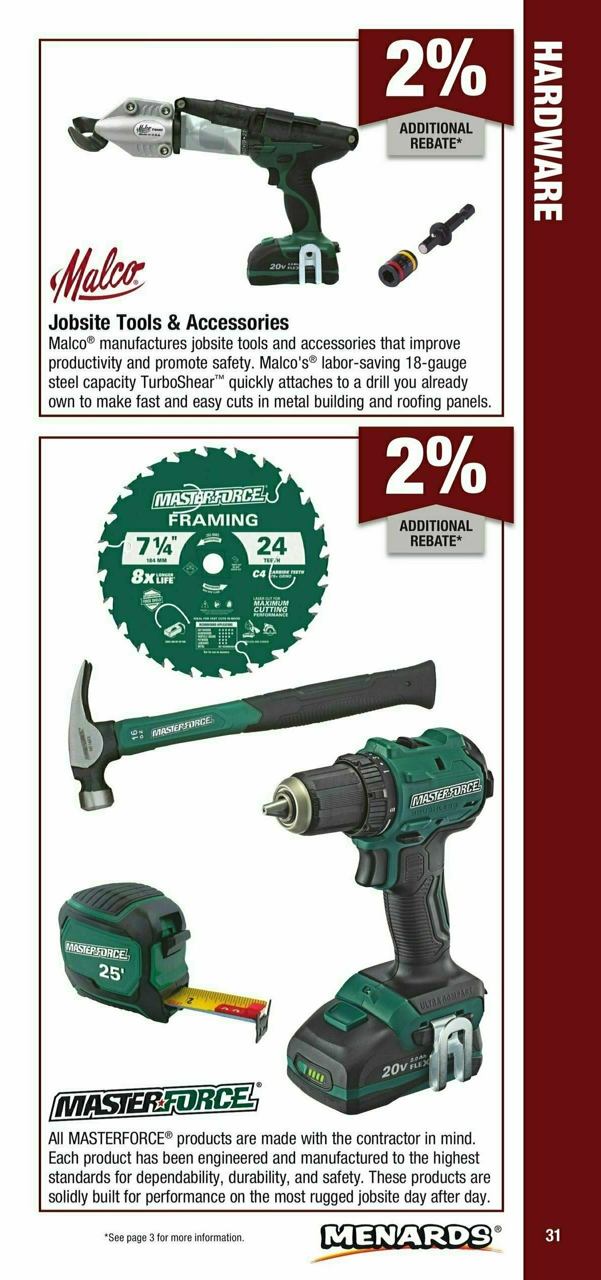 Menards Contractor Card Brochure Weekly Ad from January 1