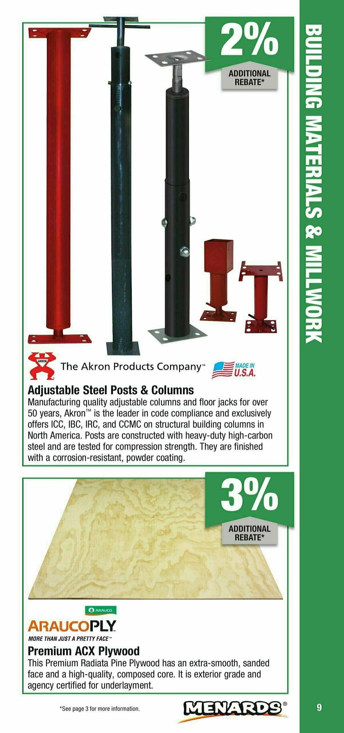 Menards Contractor Card Brochure Weekly Ad from January 1