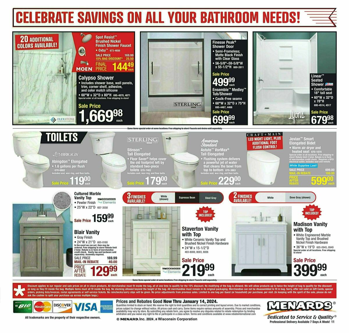 Menards Big Buys, Big Savings! Sale Weekly Ad from January 3