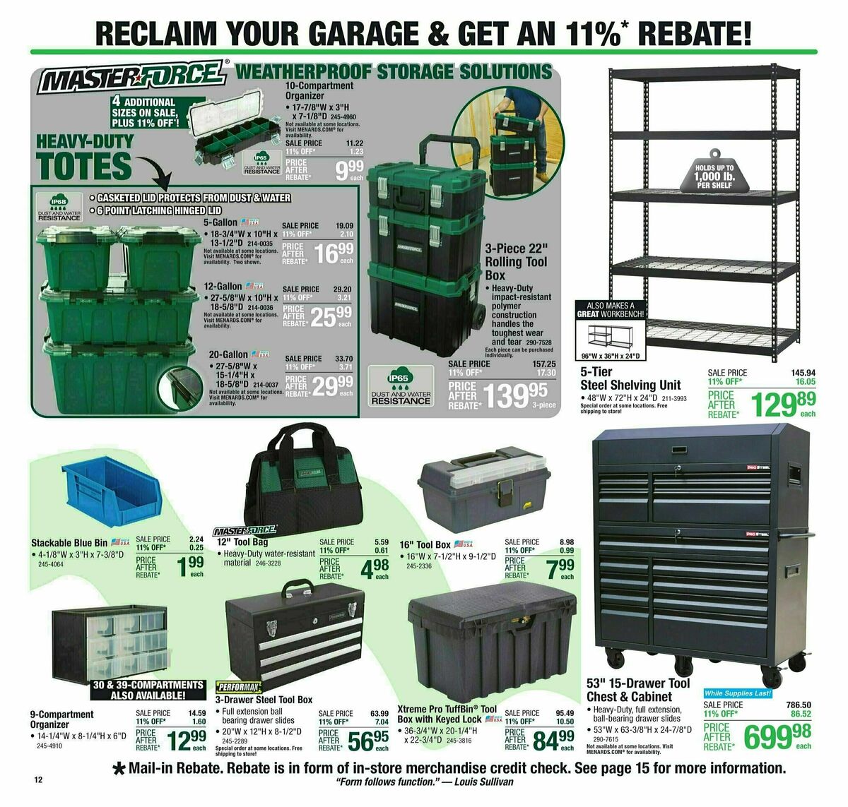 Menards 11% Rebate Sale Weekly Ad from February 22