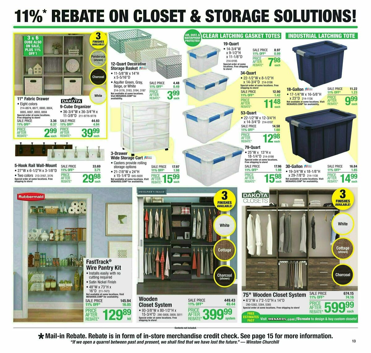 Menards 11% Rebate Sale Weekly Ad from February 22