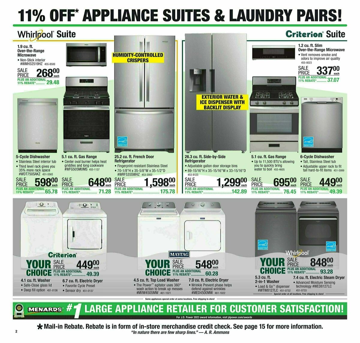 Menards 11% Rebate Sale Weekly Ad from February 22