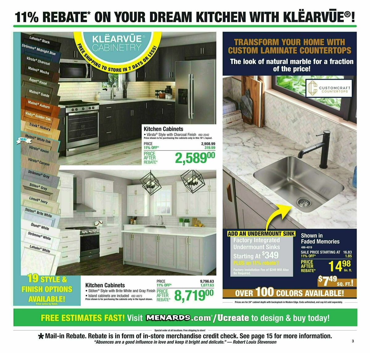 Menards 11% Rebate Sale Weekly Ad from February 22