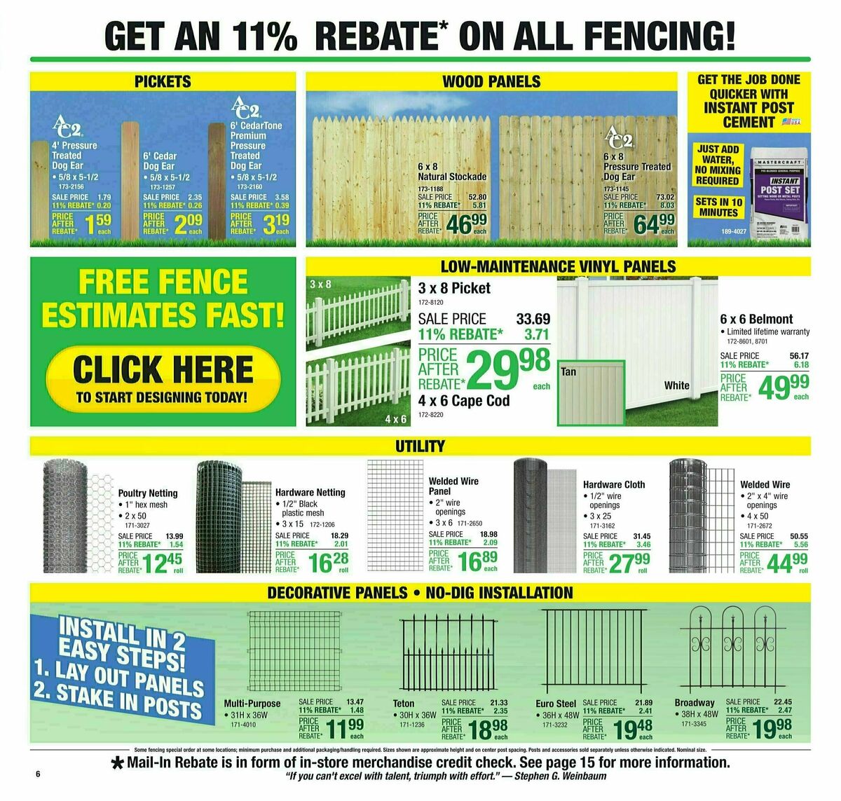 Menards 11% Rebate Sale Weekly Ad from February 28