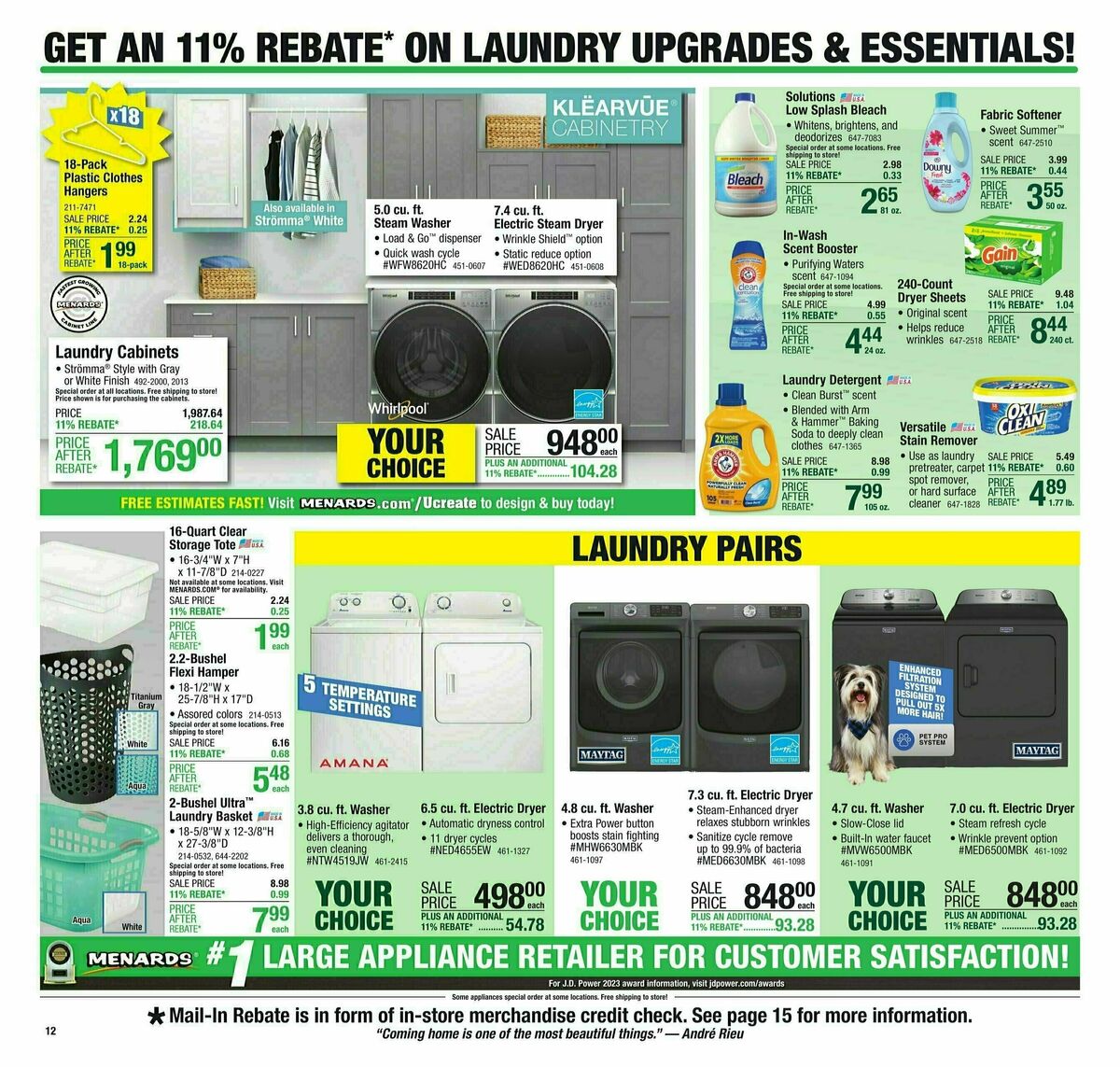 Menards 11% Rebate Sale Weekly Ad from February 28