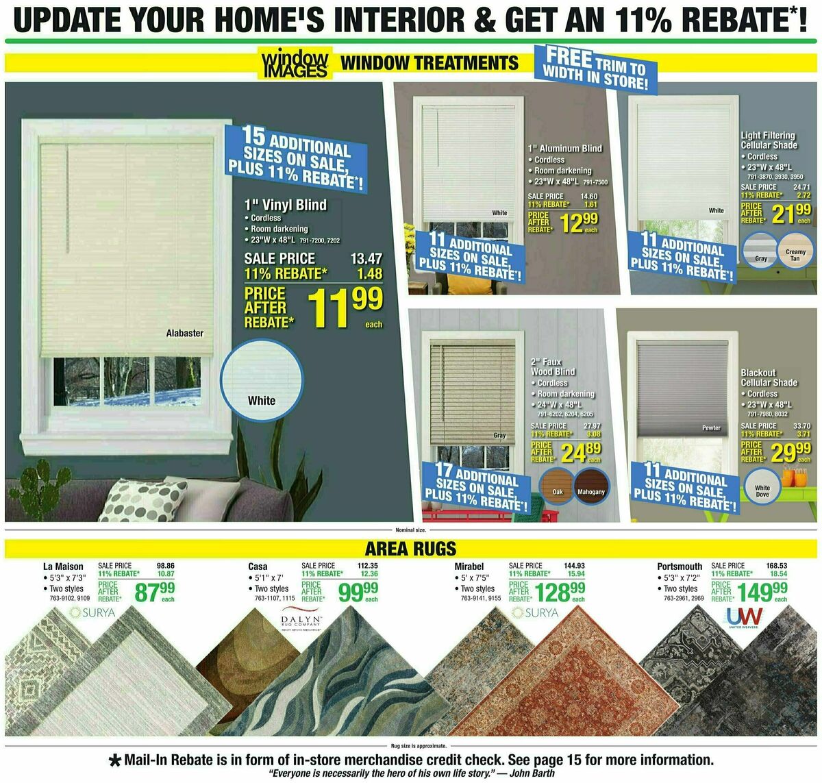 Menards 11% Rebate Sale Weekly Ad from February 28