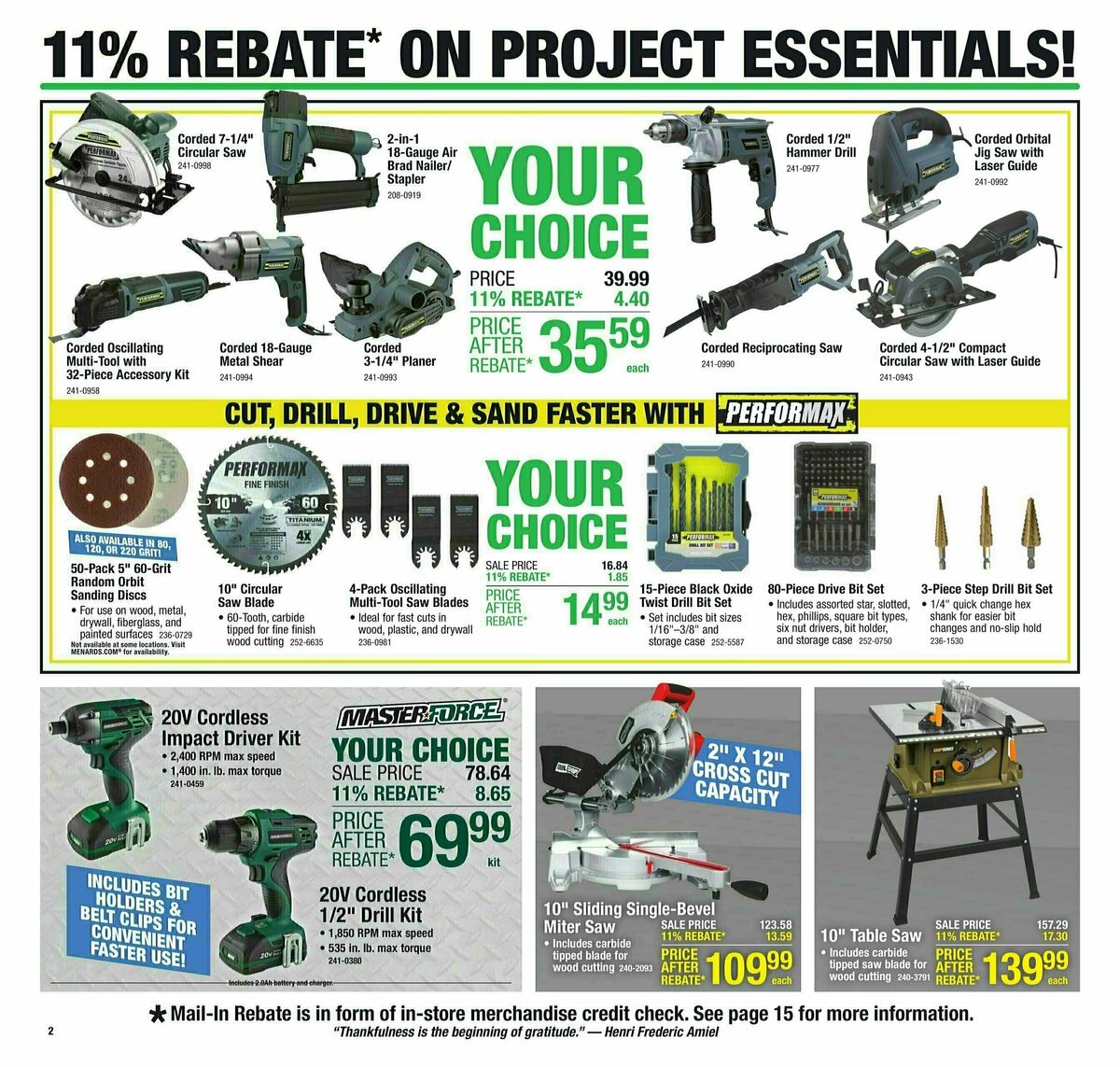 Menards 11% Rebate Sale Weekly Ad from February 28