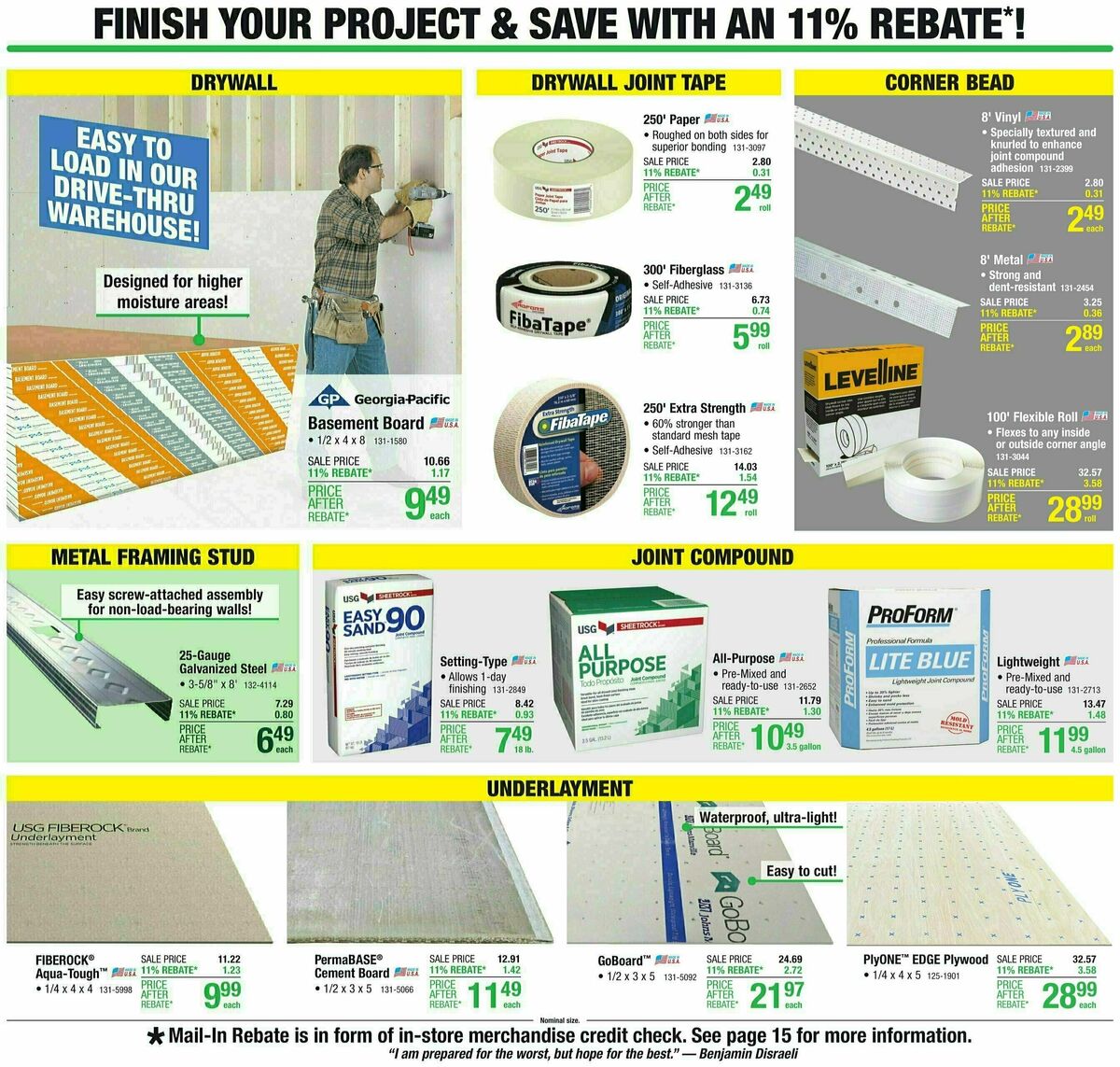 Menards 11% Rebate Sale Weekly Ad from February 28